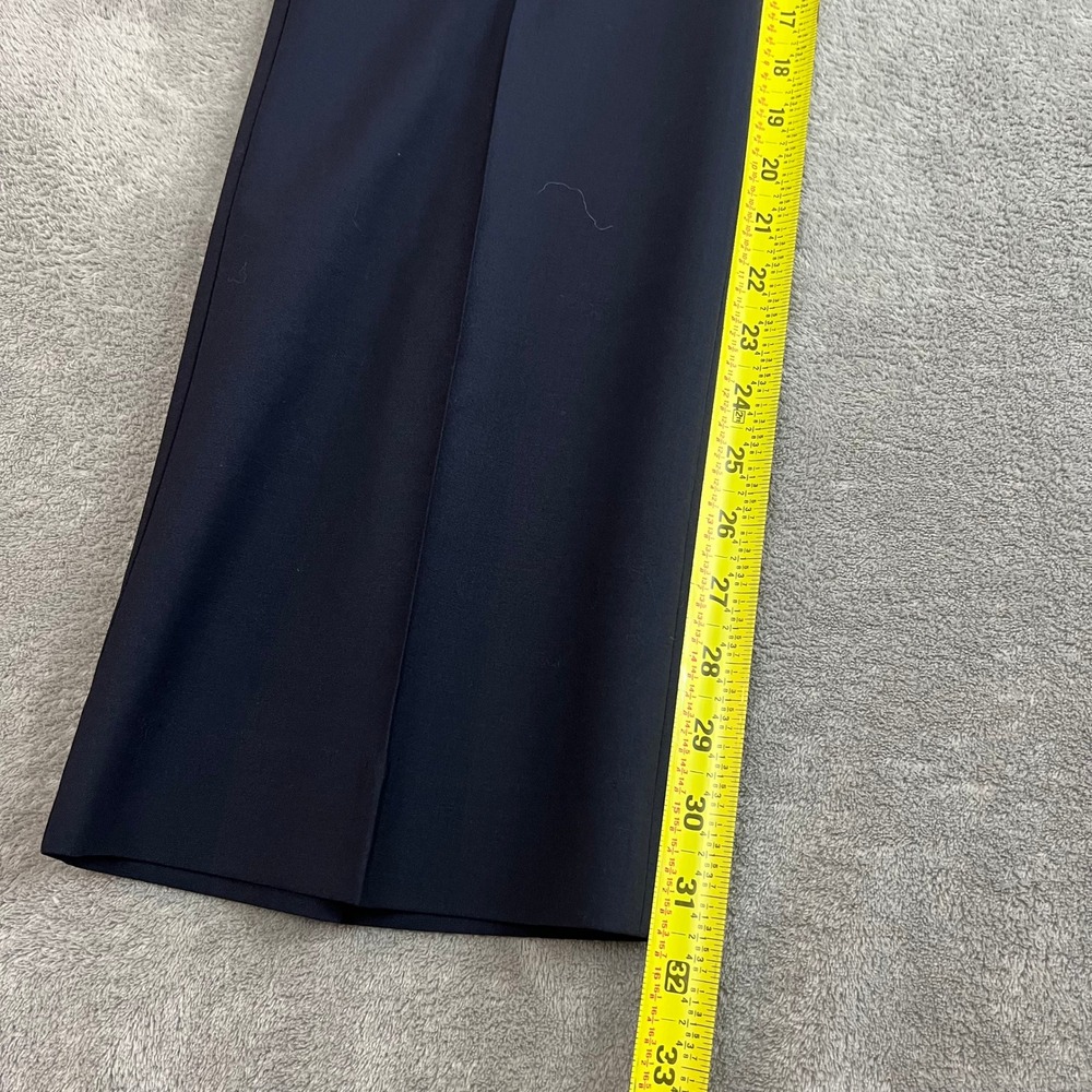 Theory Dress Pants Womens 6 Pleated Navy Wool Low Rise Wide Leg Career - Picture 10 of 10